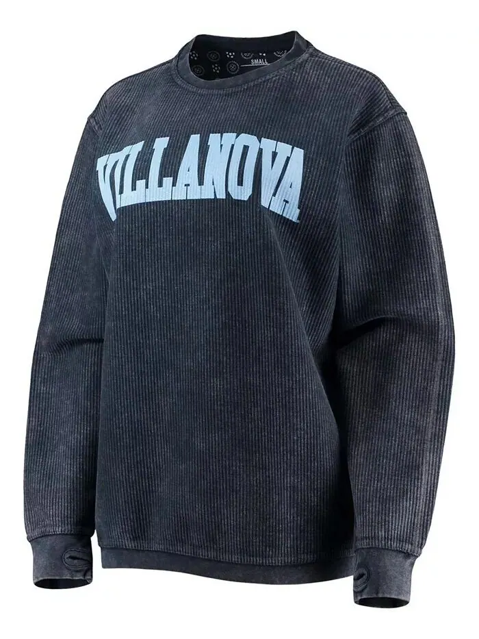 Женский темно-синий пуловер с вышивкой Villanova Wildcats Comfy Cord в винтажном стиле, базовый — изображение 2 из 3