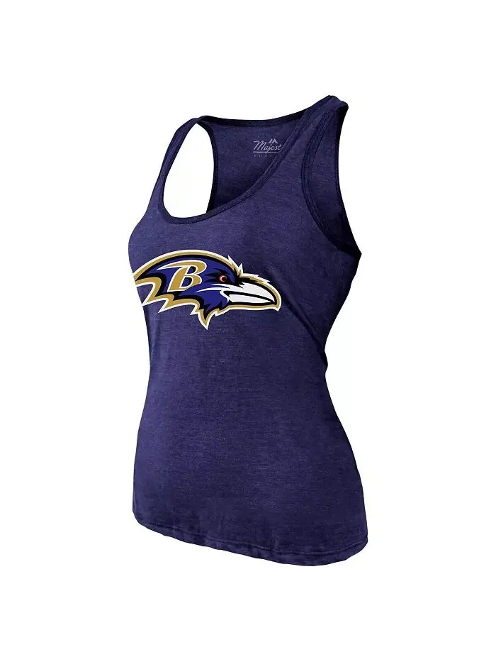 Женская майка Lamar Jackson Purple Baltimore Ravens с именем и номером из трехкомпонентной смеси — изображение 2 из 3