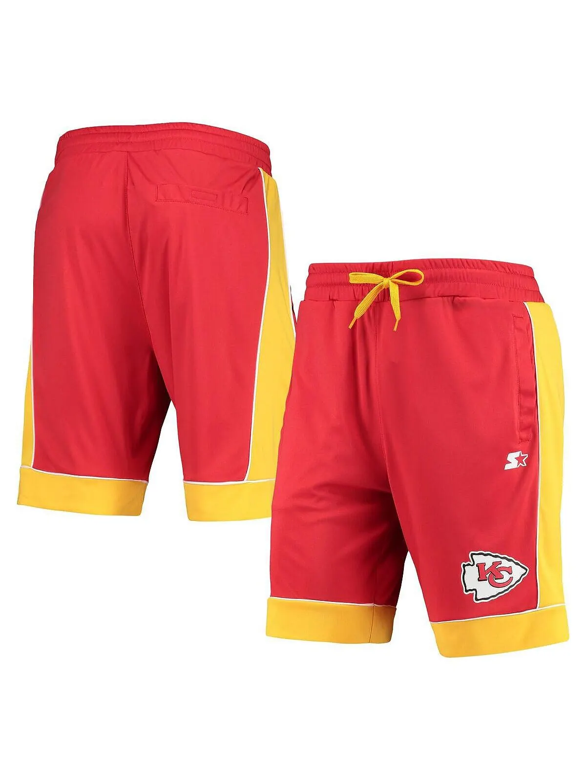 Мужские красно-золотые модные шорты, любимые фанатами kansas city chiefs Starter — изображение 1 из 2, красный золотистый