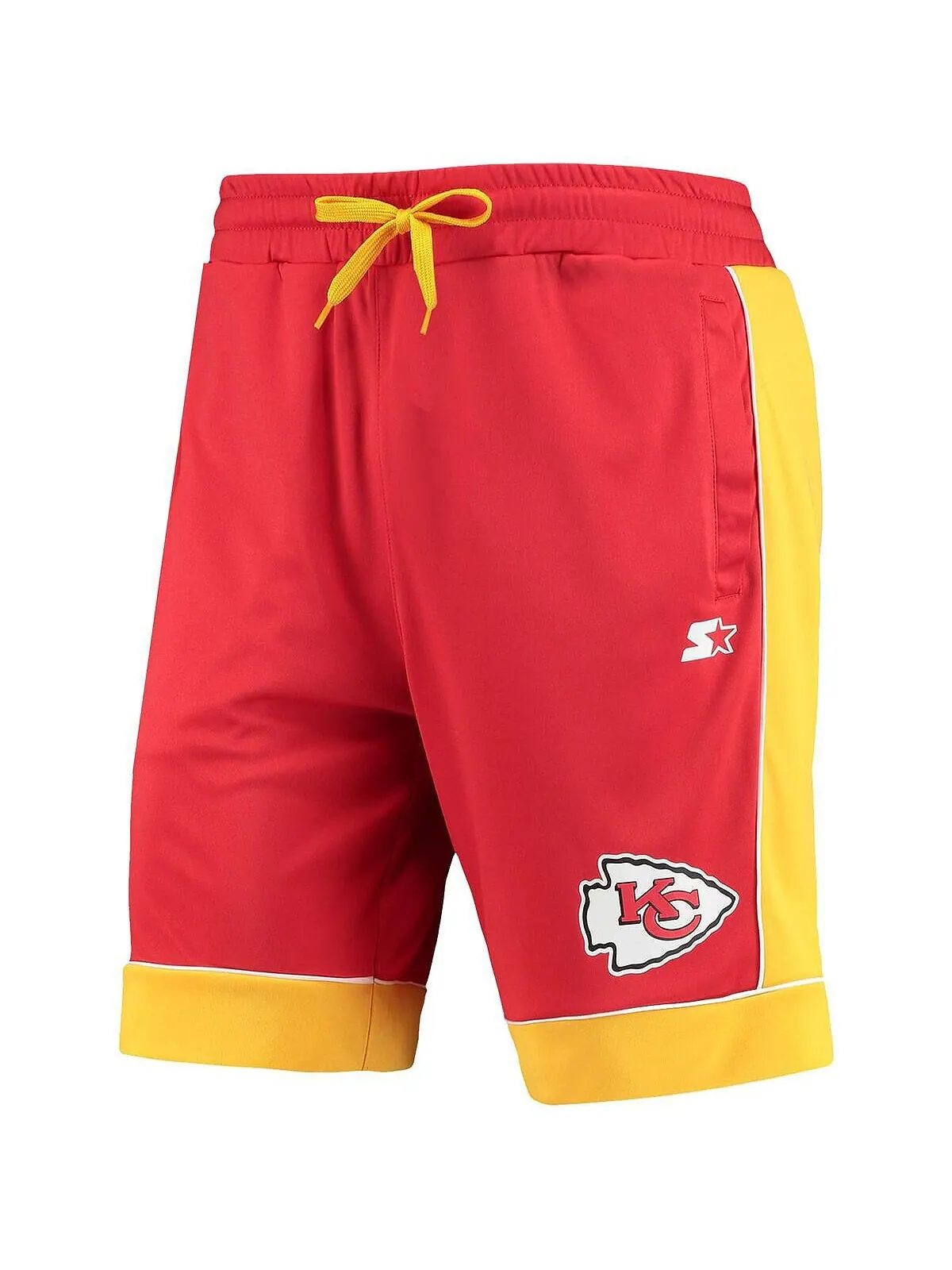 Мужские красно-золотые модные шорты, любимые фанатами kansas city chiefs Starter — изображение 2 из 2, красный золотистый