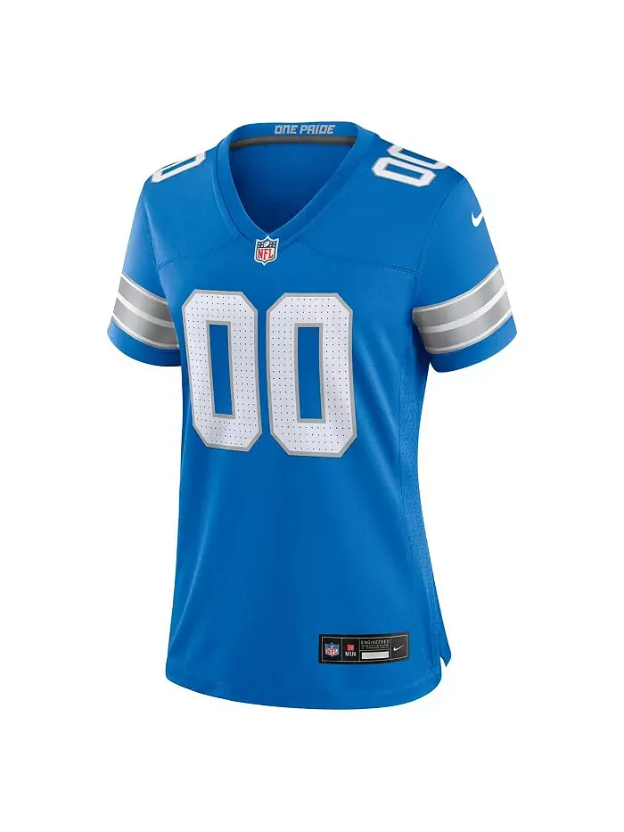Женская синяя кастомная игровая футболка Detroit Lions Nike — изображение 2 из 3