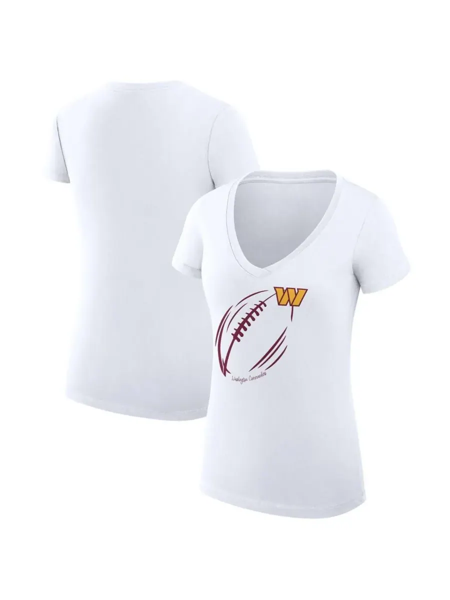 G-III 4Her by Carl Banks Женская белая футболка Washington Commanders Super-Slim Fit Lightweight — изображение 1 из 3, белый