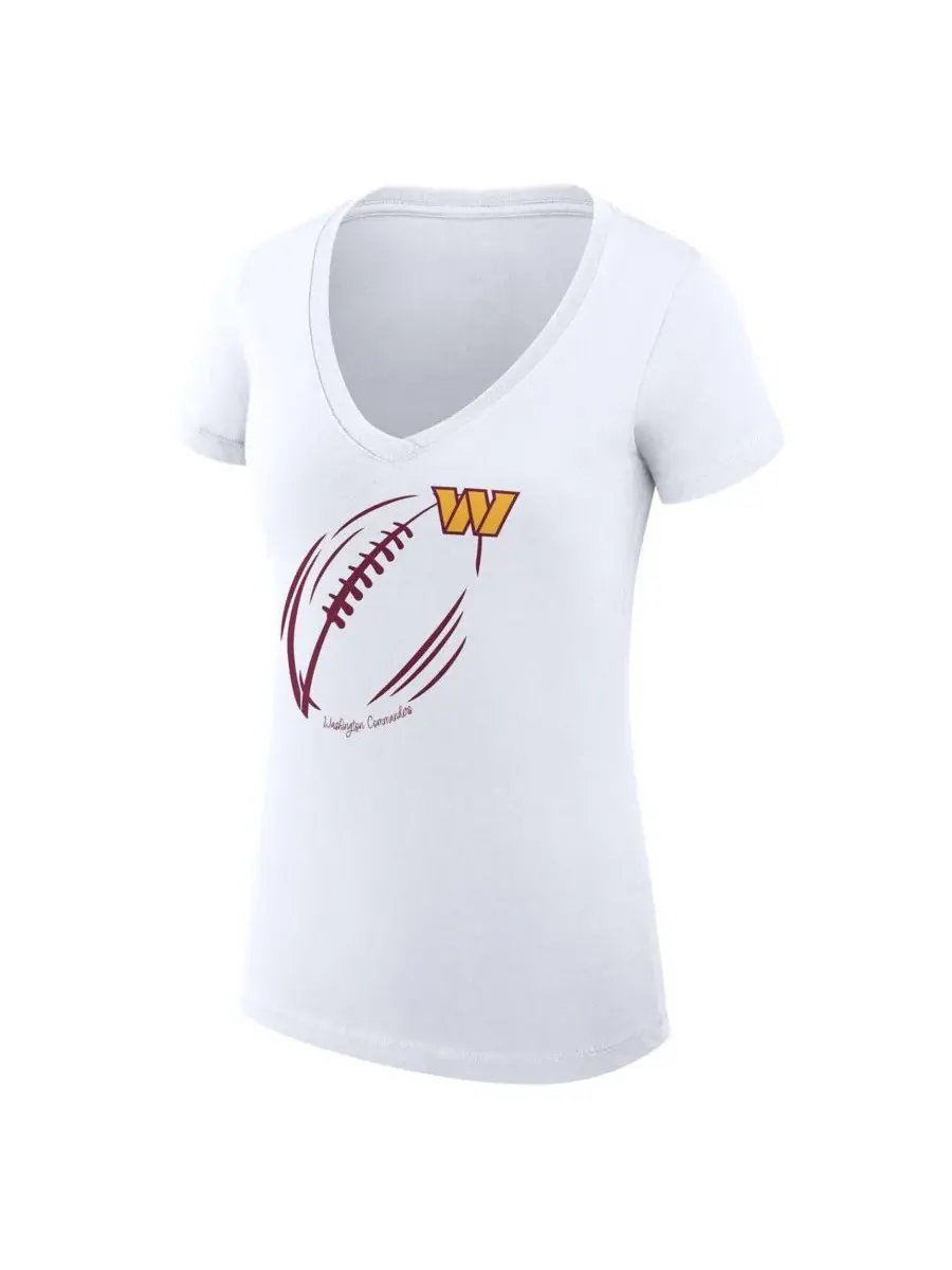 G-III 4Her by Carl Banks Женская белая футболка Washington Commanders Super-Slim Fit Lightweight — изображение 2 из 3, белый
