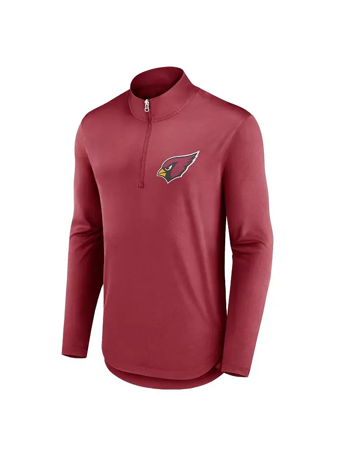 Толстовка Men's Cardinal Arizona Cardinals Quarterback Quarter-Zip Top Fanatics — изображение 2 из 3