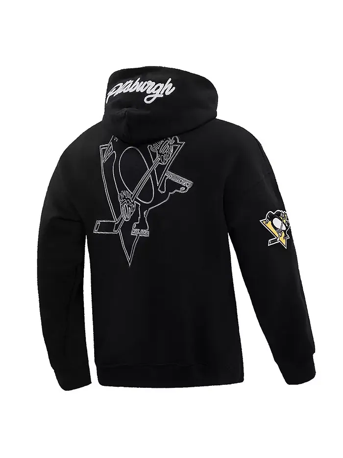 Мужская черная толстовка с капюшоном Pittsburgh Penguins Paint the City Pro Standard — изображение 2 из 5