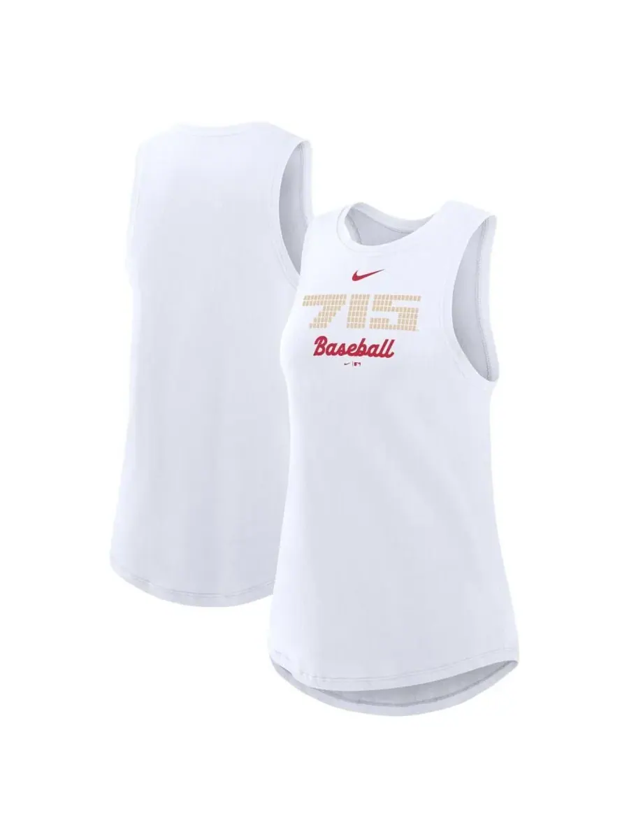 Nike Женская белая майка с высоким воротником Atlanta Braves City Connect Tricode Performance Tank — изображение 1 из 3