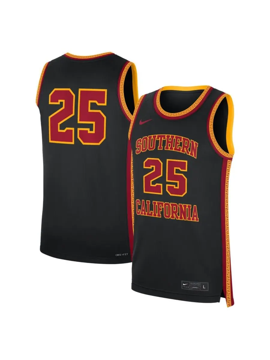 Nike Мужская черная баскетбольная майка USC Trojans, номер 25, альтернативная модель — изображение 1 из 3, черный