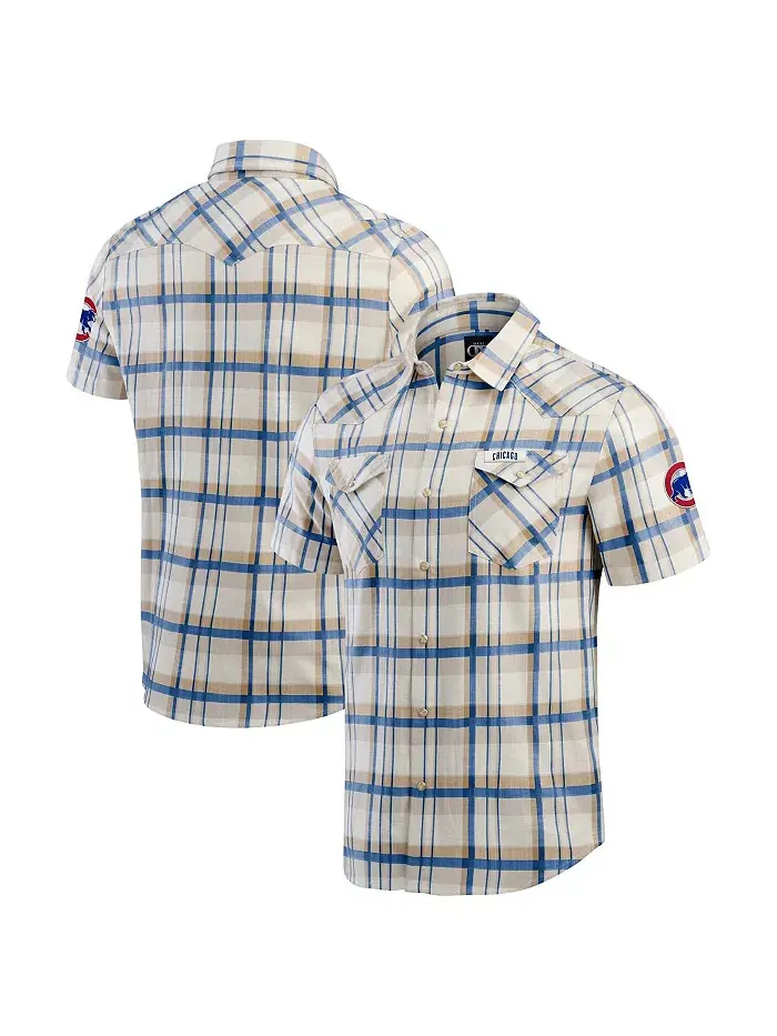Мужская клетчатая рубашка на кнопках Royal Chicago Cubs Fanatics — изображение 1 из 4