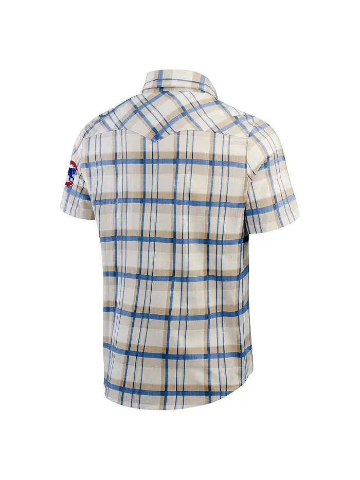 Мужская клетчатая рубашка на кнопках Royal Chicago Cubs Fanatics — изображение 3 из 4