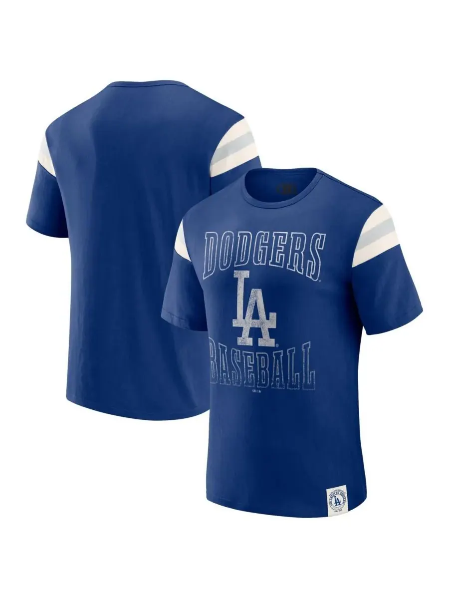 Мужская футболка Darius Rucker Collection Royal Los Angeles Dodgers с полосатым рисунком на рукаве — изображение 1 из 3
