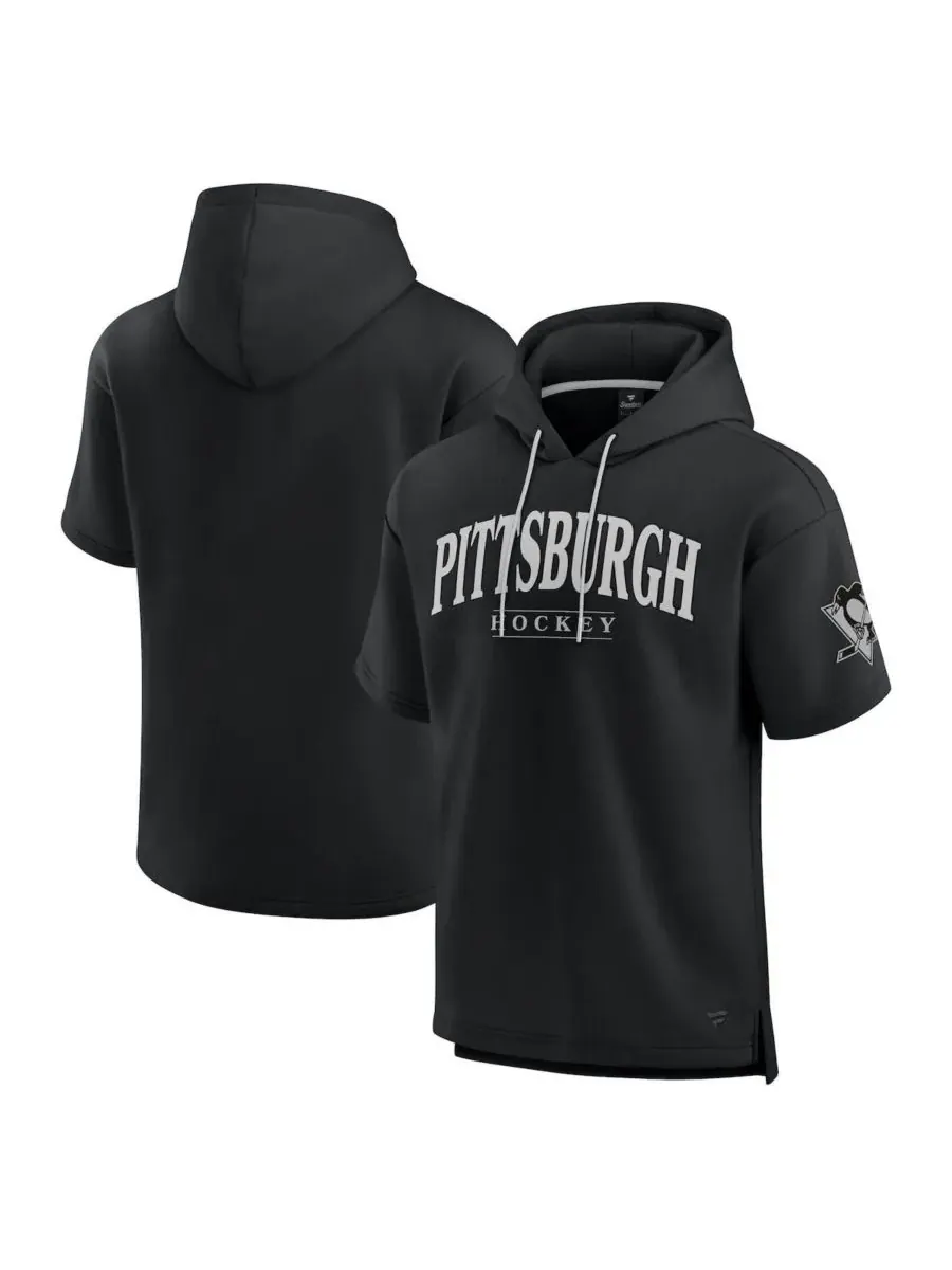 Fanatics Мужская черная толстовка с коротким рукавом Pittsburgh Penguins Elements Ready — изображение 1 из 3, черный