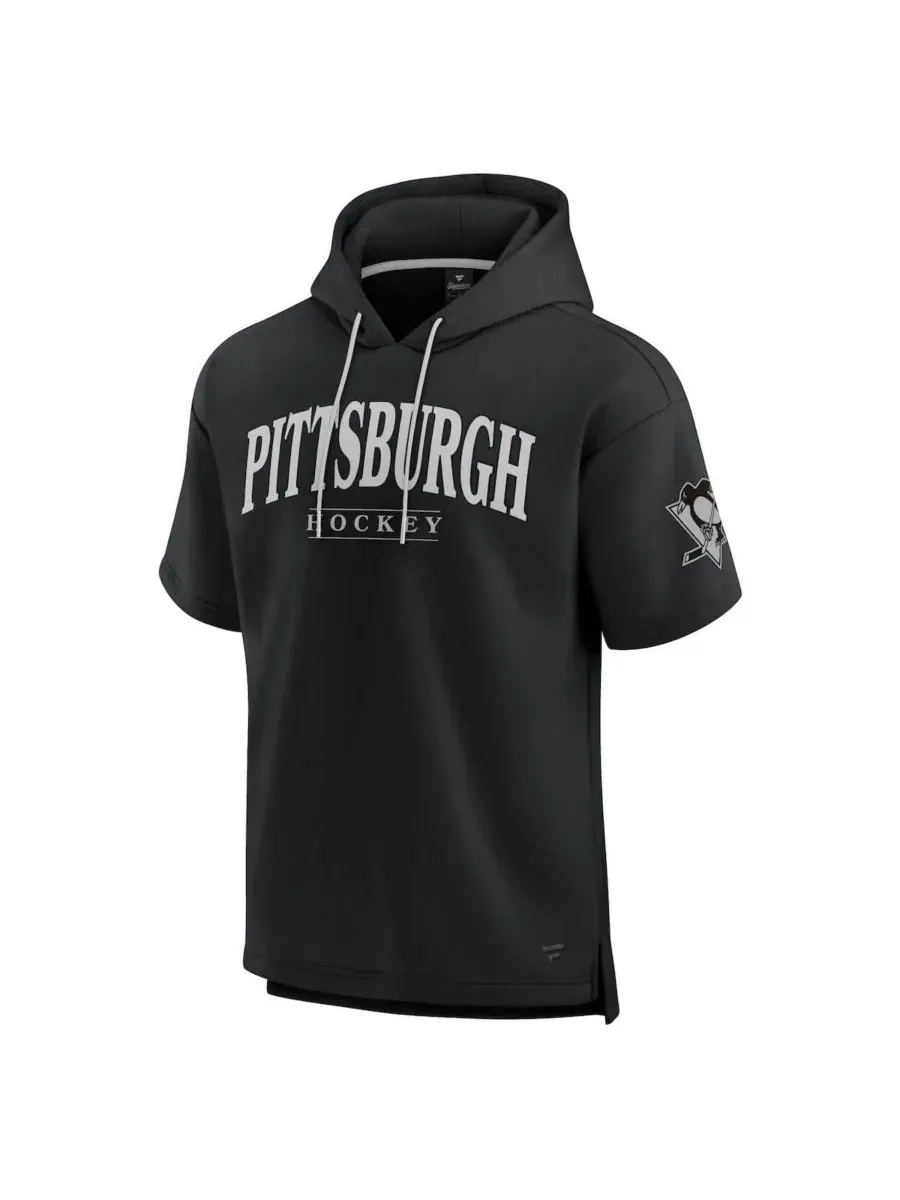 Fanatics Мужская черная толстовка с коротким рукавом Pittsburgh Penguins Elements Ready — изображение 2 из 3, черный