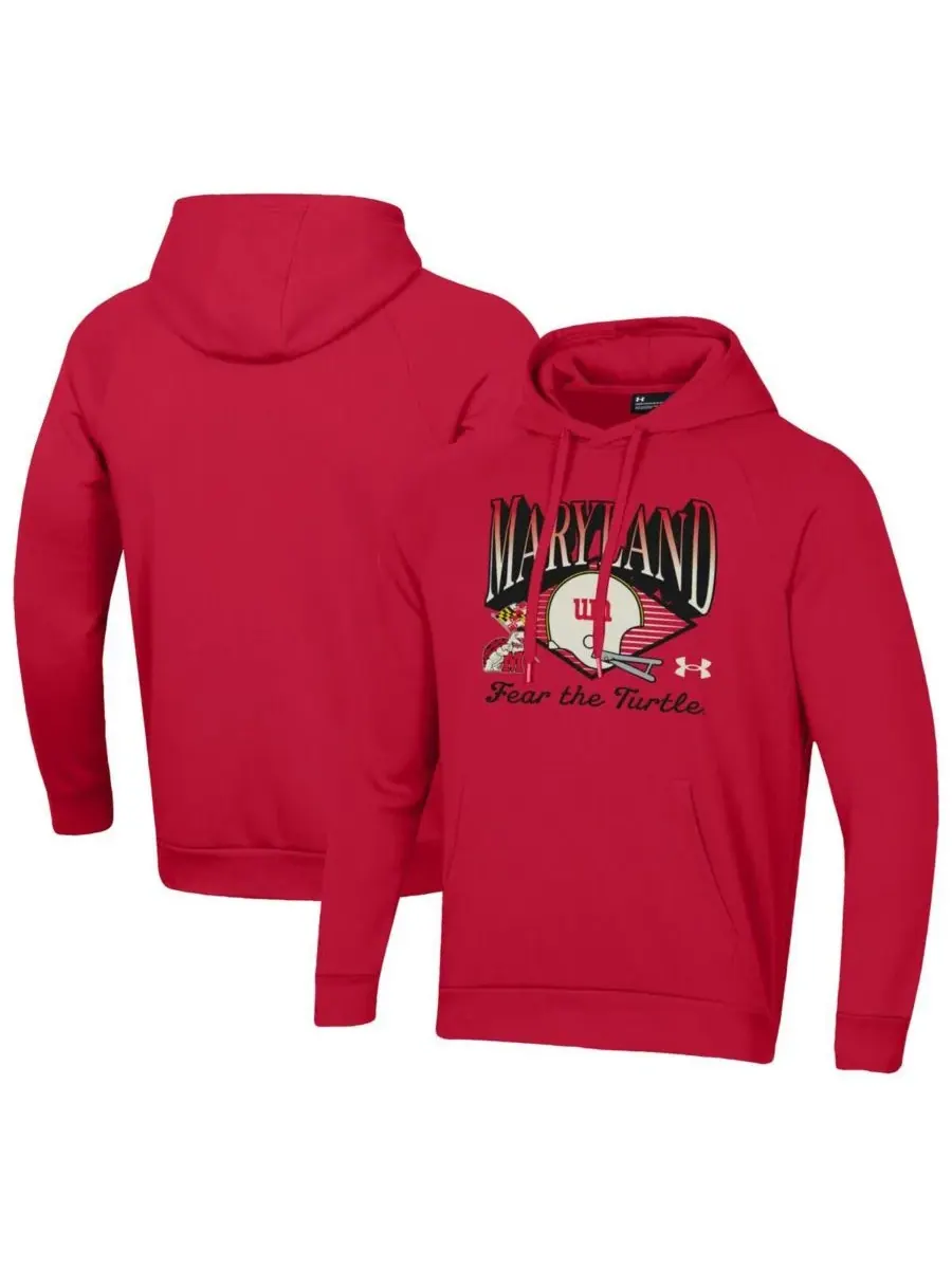 Under Armour Мужская красная толстовка Maryland Terrapins Vintage Collection Rival — изображение 1 из 3, красный