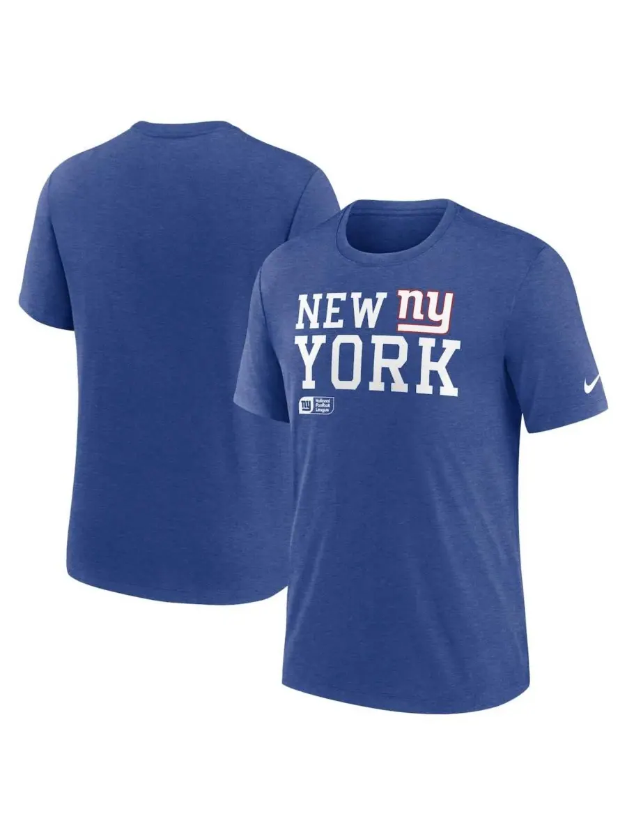 Мужская футболка Nike Royal New York Giants Overlap Lockup Tri-Blend Fanatics — изображение 1 из 3, королевский