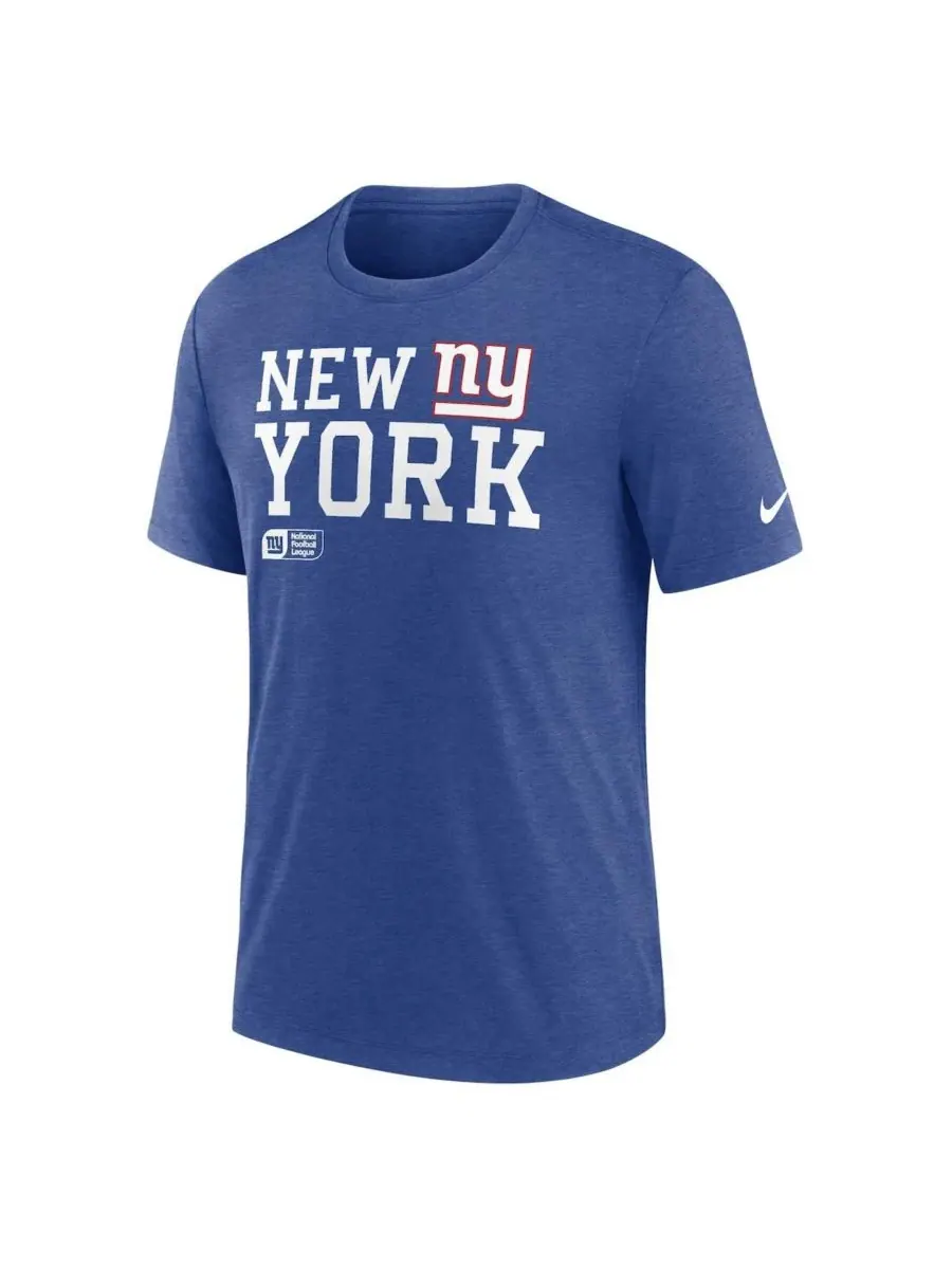Мужская футболка Nike Royal New York Giants Overlap Lockup Tri-Blend Fanatics — изображение 2 из 3, королевский