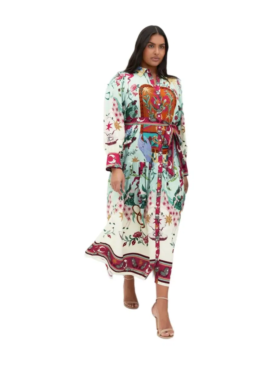 Женское макси-платье большого размера Ezra Dreamscape Print City Chic — изображение 1 из 4