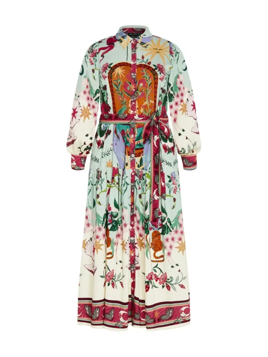 Женское макси-платье большого размера Ezra Dreamscape Print City Chic — изображение 3 из 4