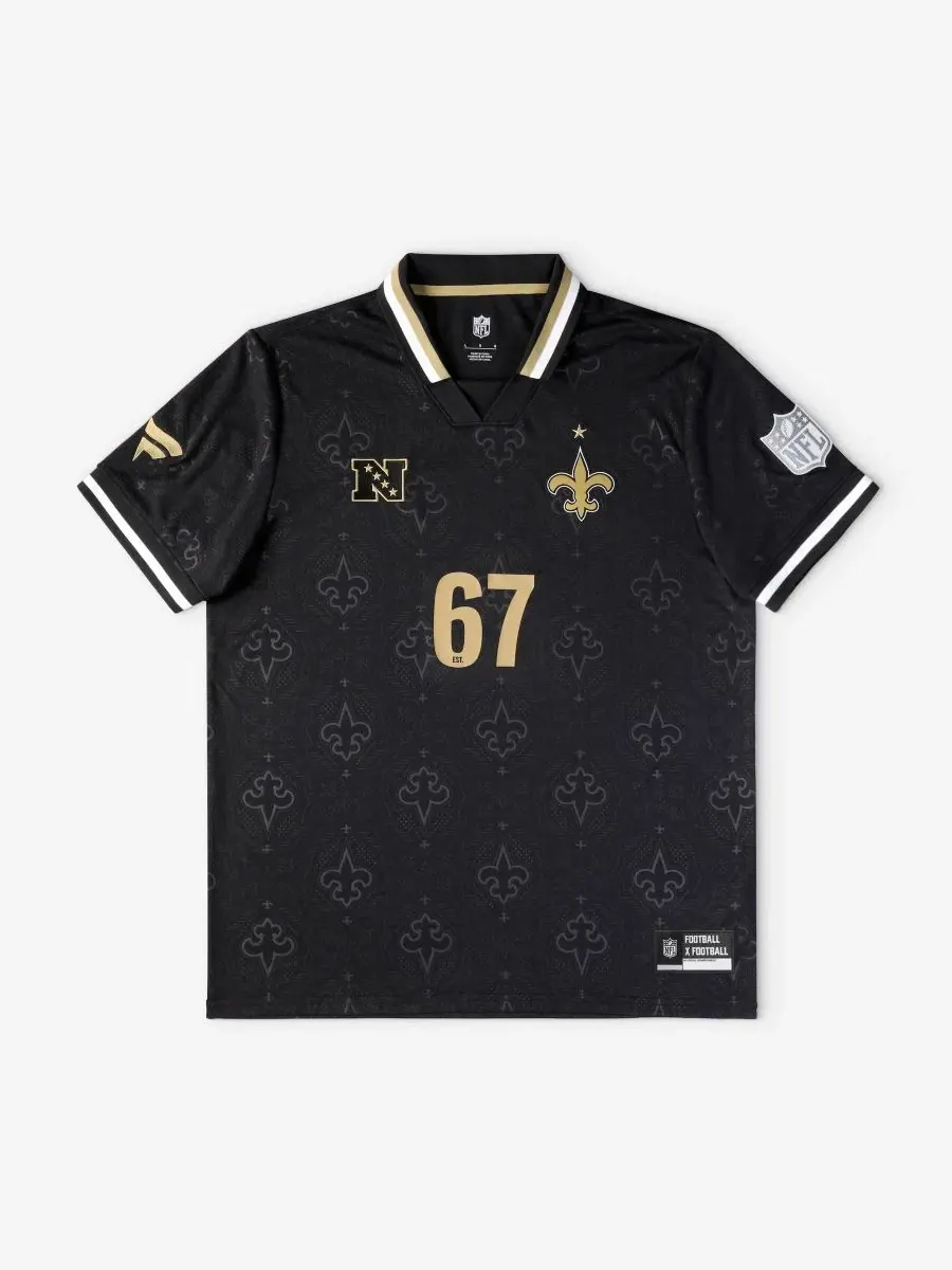 Футболка-поло с воротником Football x Football Fanatics New Orleans Saints — изображение 1 из 5, серебристый