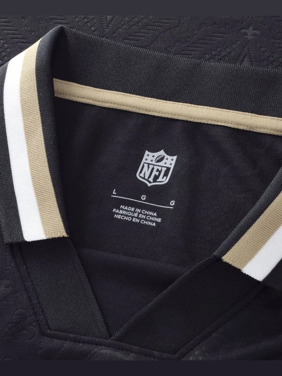 Футболка-поло с воротником Football x Football Fanatics New Orleans Saints — изображение 2 из 5, серебристый