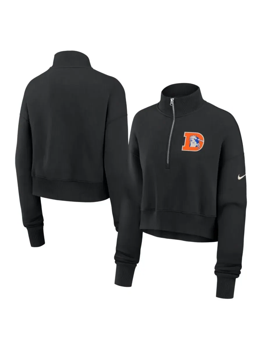 Женский укороченный свитшот с полузамком Phoenix Fleece Nike — изображение 1 из 3, черный
