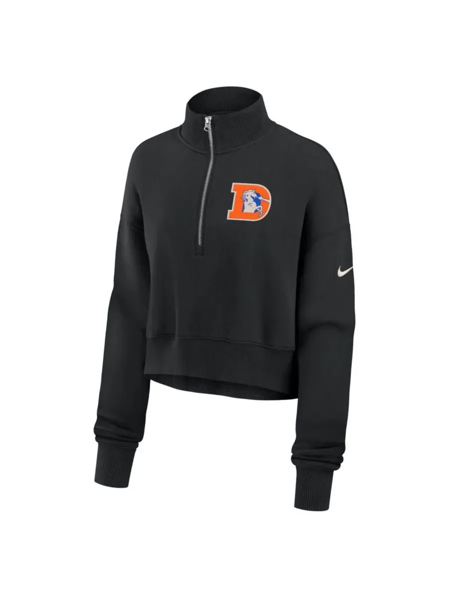 Женский укороченный свитшот с полузамком Phoenix Fleece Nike — изображение 2 из 3, черный