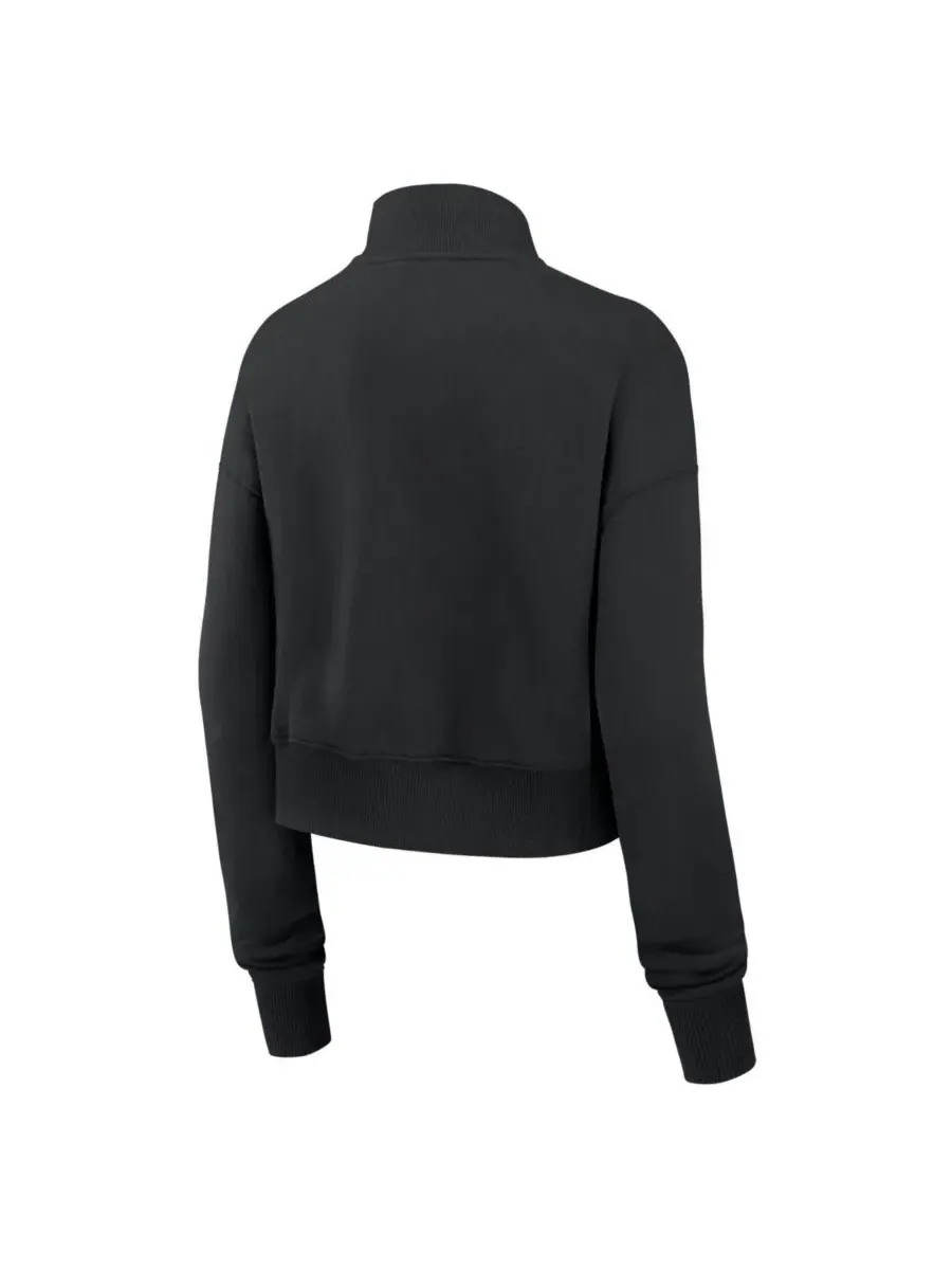 Женский укороченный свитшот с полузамком Phoenix Fleece Nike — изображение 3 из 3, черный