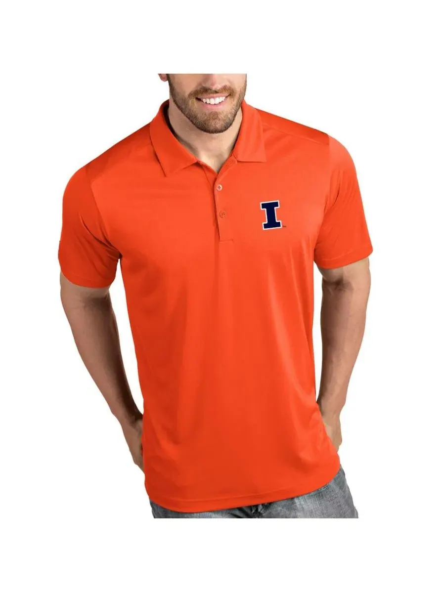 Мужское поло с принтом Illinois Fighting Illini Tribute Antigua — изображение 1 из 1, оранжевый