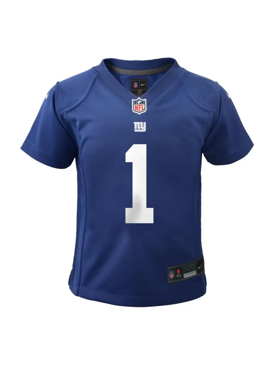 Детская футболка-джерси с коротким рукавом Malik Nabers Royal New York Giants Nike — изображение 2 из 3, королевский