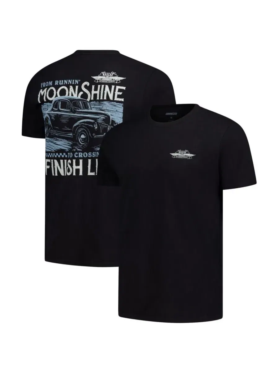 Футболка с коротким рукавом с принтом 2-Spot Moonshine Finish Line Checkered Flag Sports — изображение 1 из 3, черный
