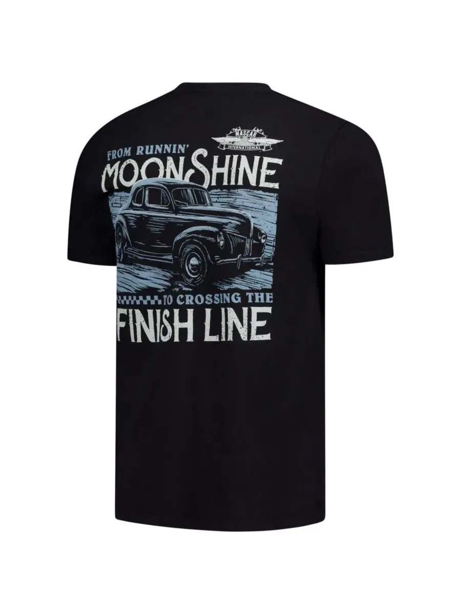 Футболка с коротким рукавом с принтом 2-Spot Moonshine Finish Line Checkered Flag Sports — изображение 3 из 3, черный