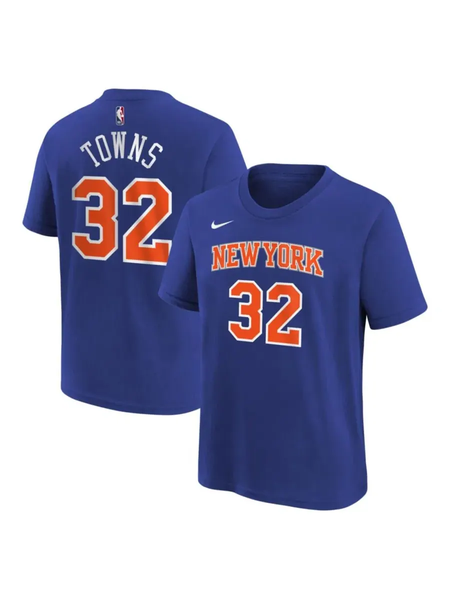 Футболка с длинным рукавом Karl-Anthony Towns Icon Name & Number Nike — изображение 1 из 3, синий