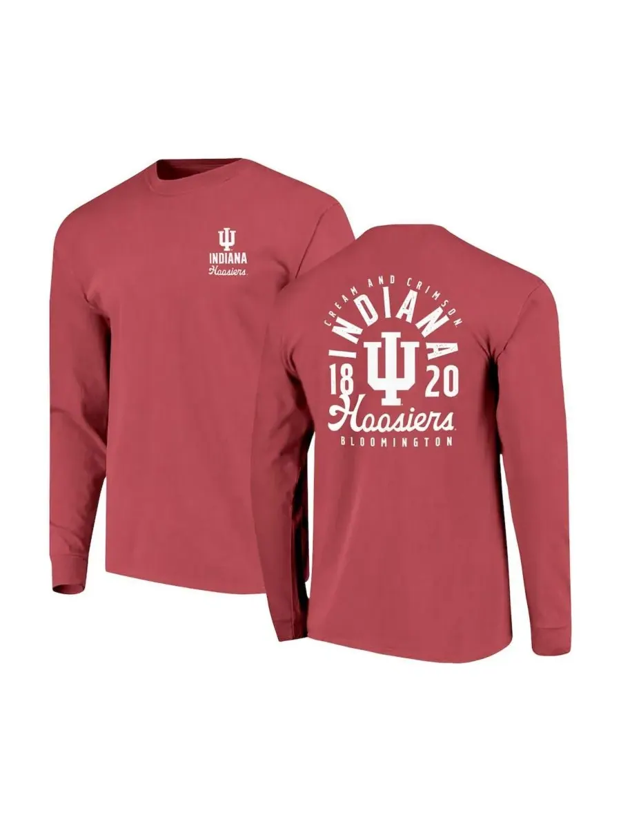 Image One Мужская футболка с длинными рукавами Crimson Indiana Hoosiers Comfort Colors Mascot — изображение 1 из 3, красный