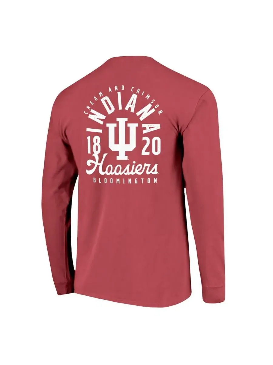 Image One Мужская футболка с длинными рукавами Crimson Indiana Hoosiers Comfort Colors Mascot — изображение 2 из 3, красный