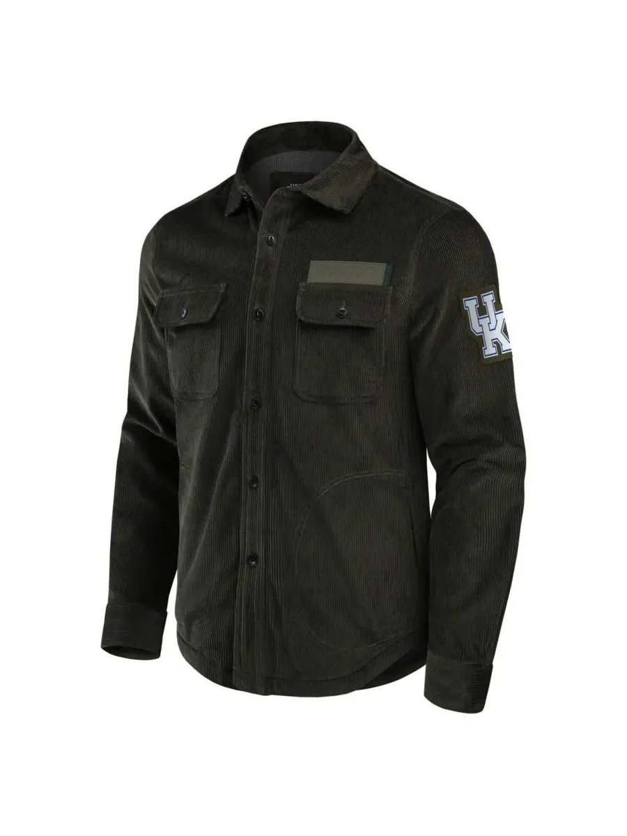 Fanatics Мужская вельветовая куртка оливкового цвета с символикой команды Kentucky Wildcats, с — изображение 4 из 4