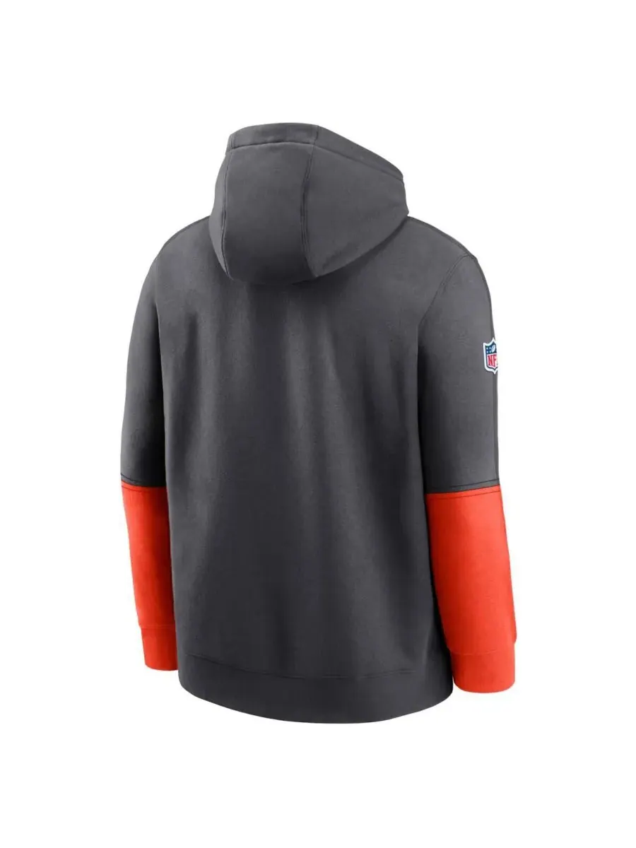Nike Мужская толстовка с капюшоном цвета антрацит с символикой Cleveland Browns 2024 Sideline Club — изображение 2 из 3