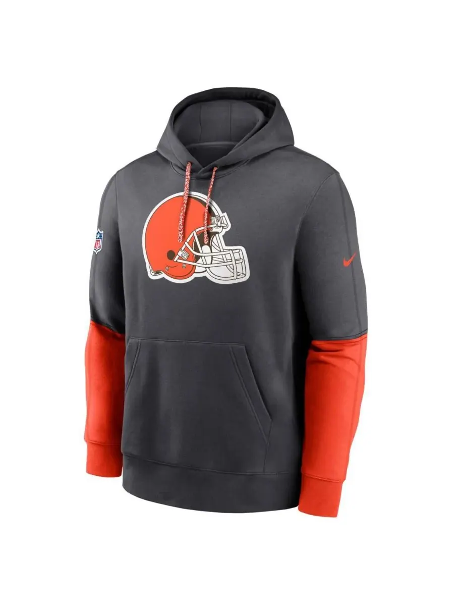Nike Мужская толстовка с капюшоном цвета антрацит с символикой Cleveland Browns 2024 Sideline Club — изображение 3 из 3