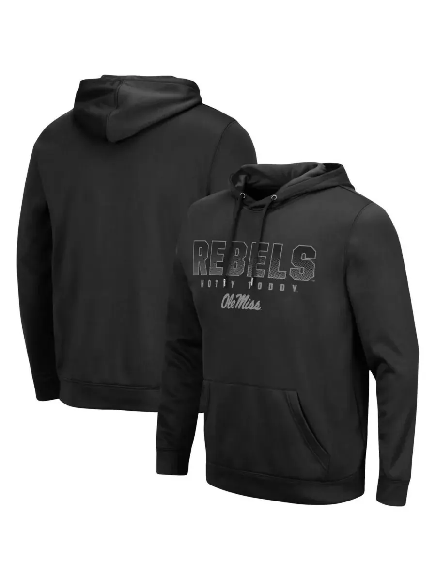 Colosseum Мужская черная толстовка с капюшоном Ole Miss Rebels Blackout 3.0 — изображение 1 из 3, черный