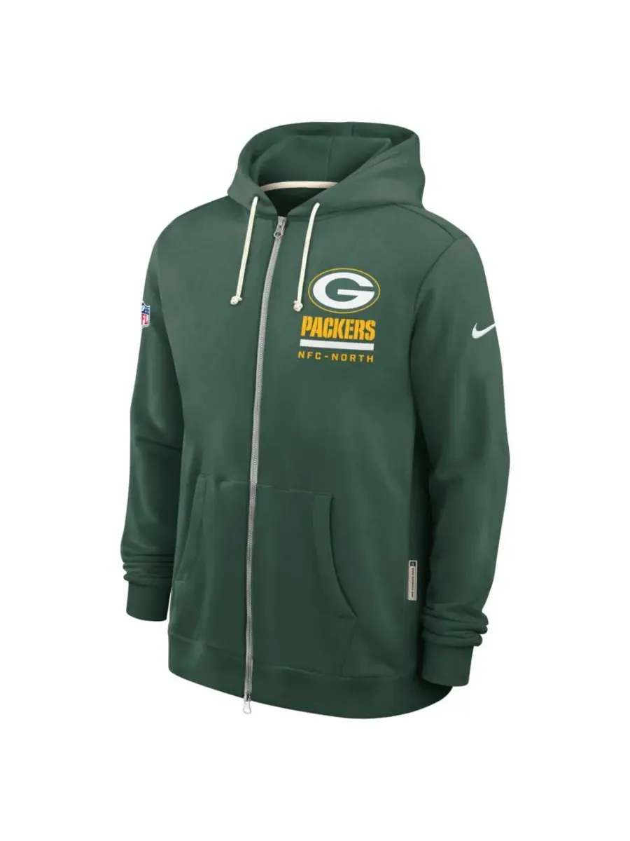 Nike Мужская зеленая толстовка на молнии с символикой команды Green Bay Packers Sideline Utility — изображение 2 из 2