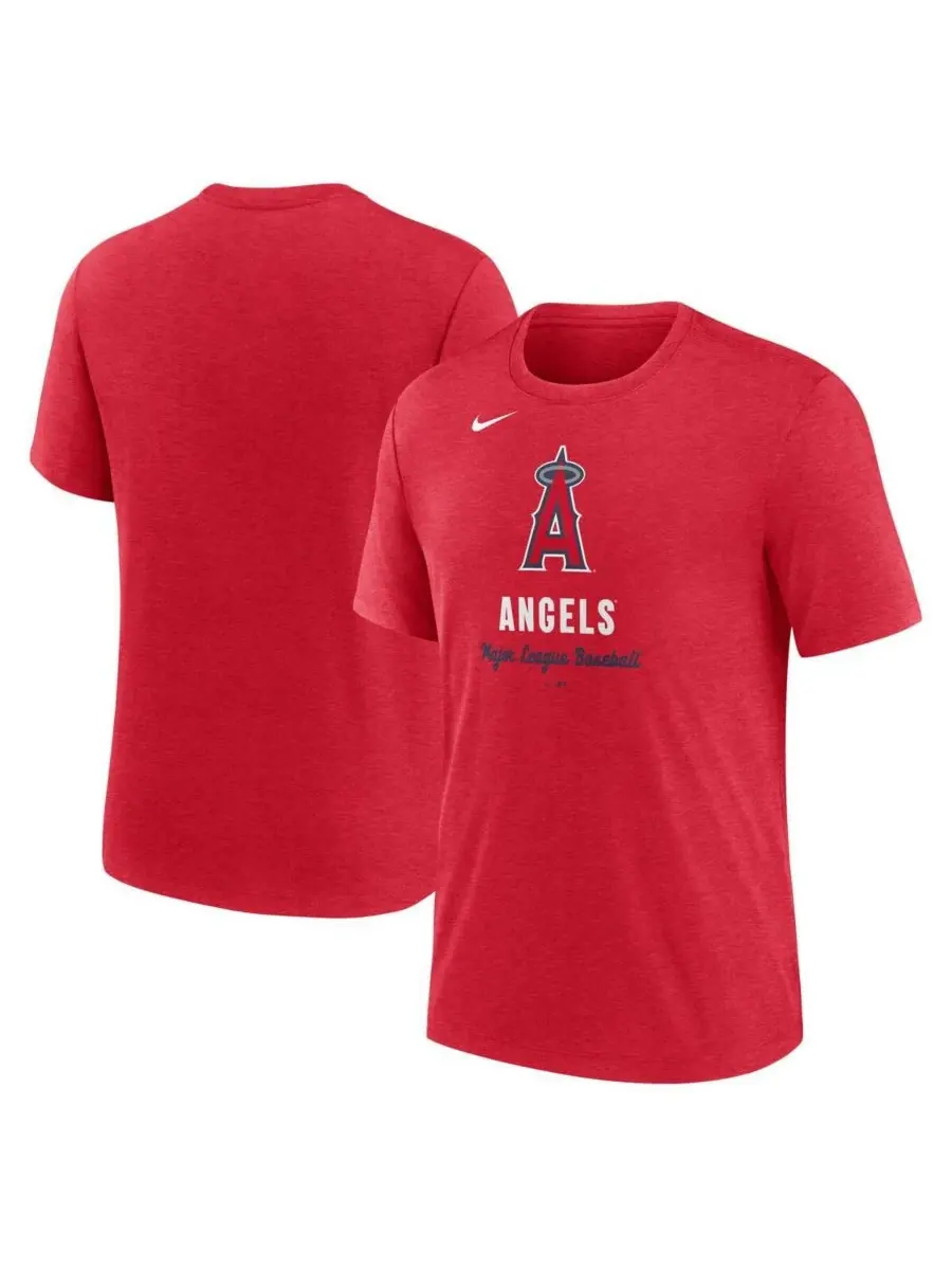 Nike Мужская футболка из смешанной ткани с логотипом Los Angeles Angels — изображение 1 из 3, красный