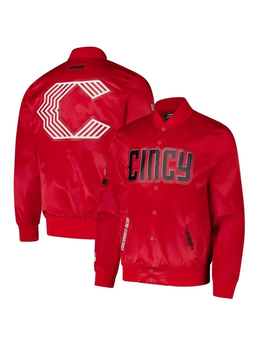 Pro Standard Мужская красная атласная куртка Cincinnati Reds City Connect с застежкой на кнопках — изображение 1 из 3
