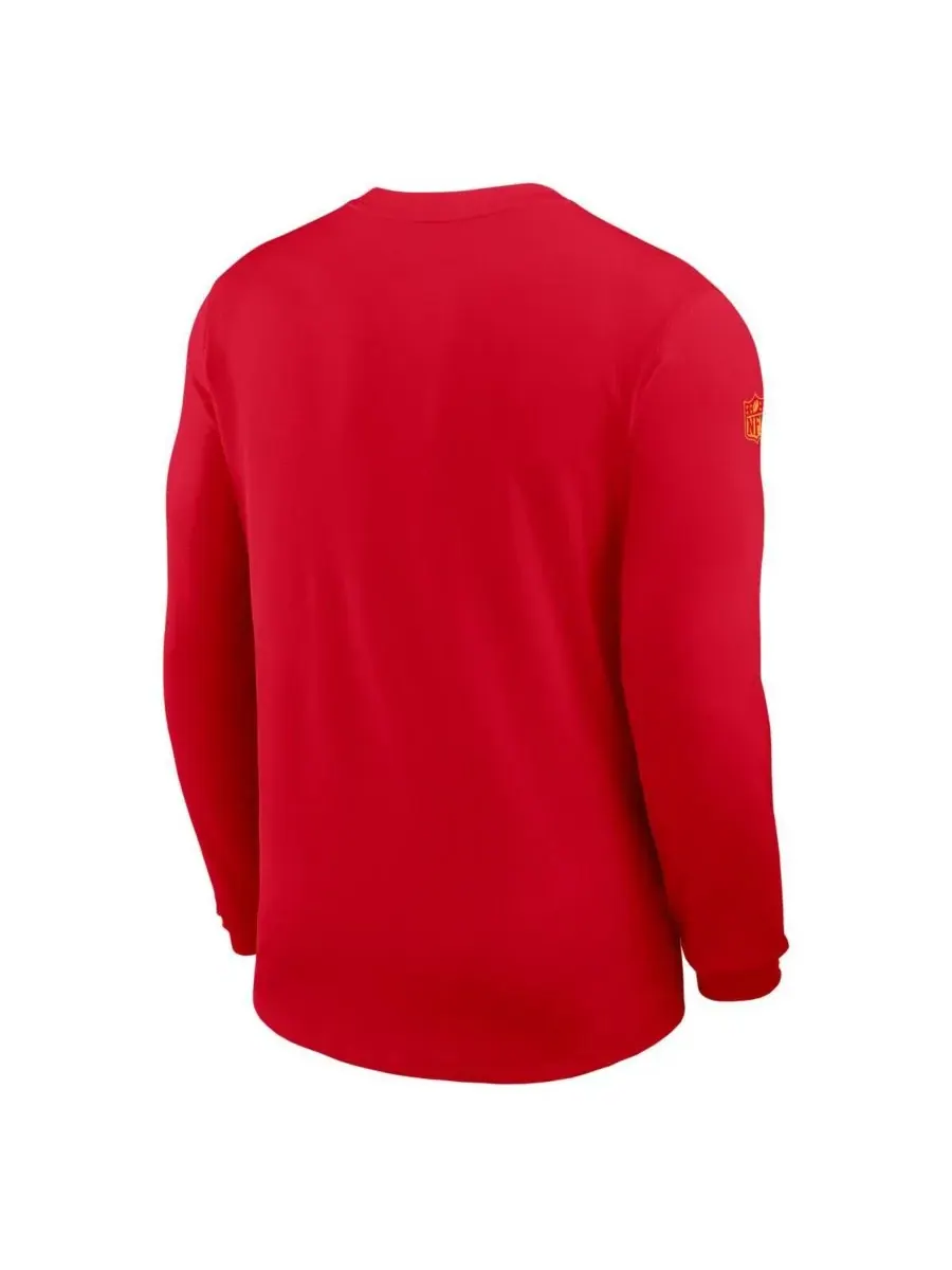Nike Мужская красная футболка с длинным рукавом Kansas City Chiefs Sideline Coach UV Performance — изображение 3 из 3