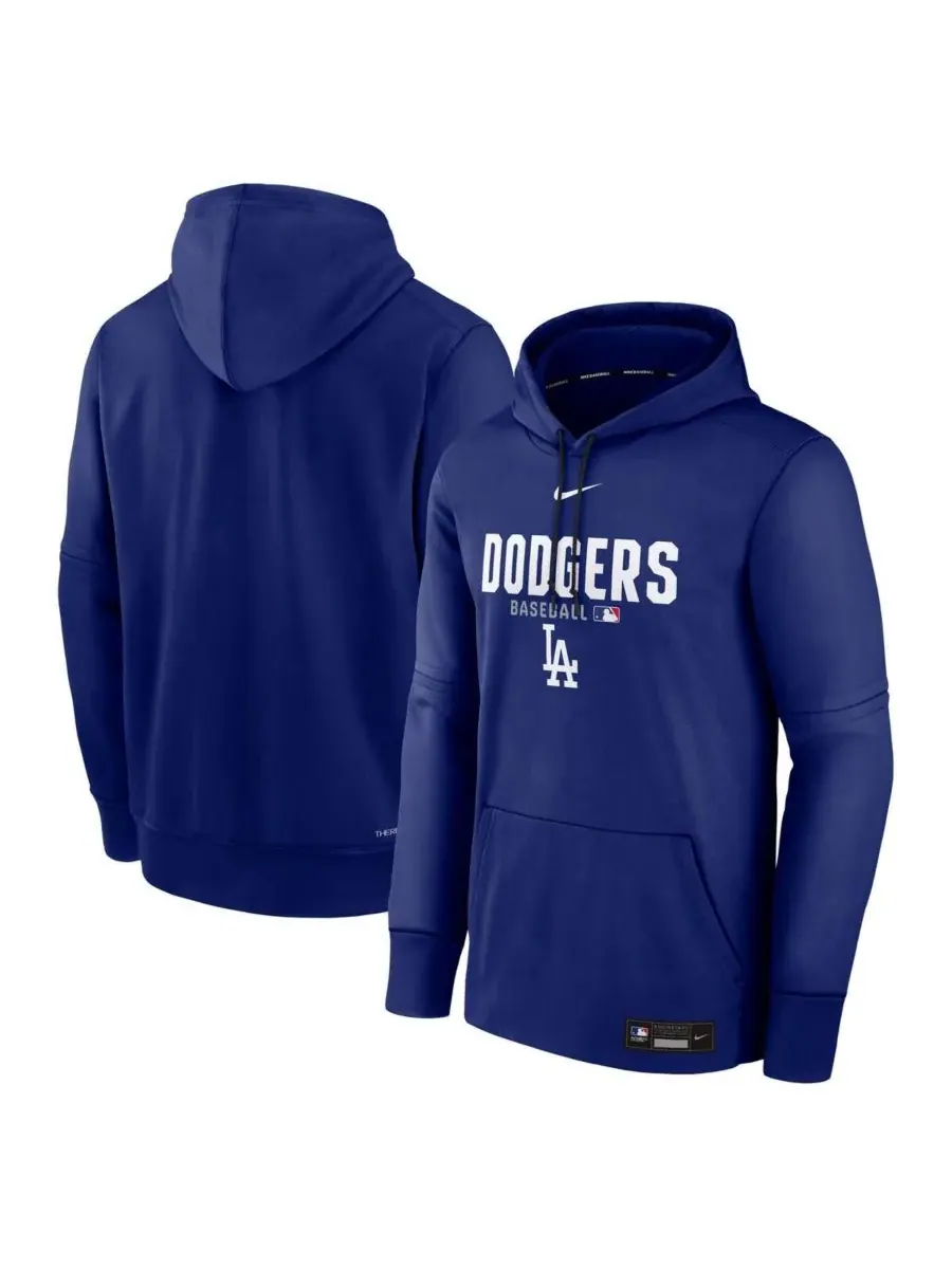 Мужская толстовка Royal Los Angeles Dodgers Authentic Collection Therma-FIT Nike — изображение 1 из 3, королевский