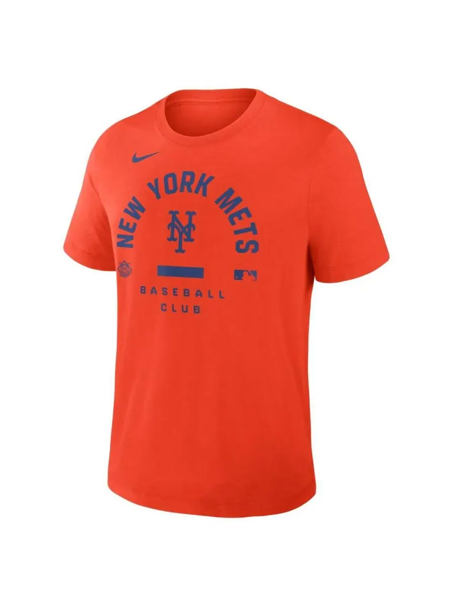 Nike Мужская оранжевая футболка New York Mets Authentic Collection Early Work Tri-Blend Dri-FIT — изображение 1 из 2