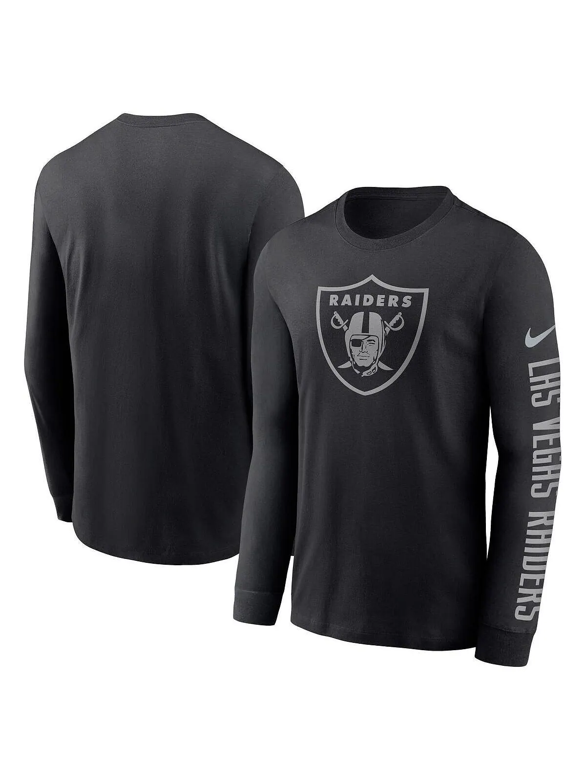 Мужская черная футболка las vegas raiders rflctv с названием и логотипом Nike — изображение 1 из 2, черный