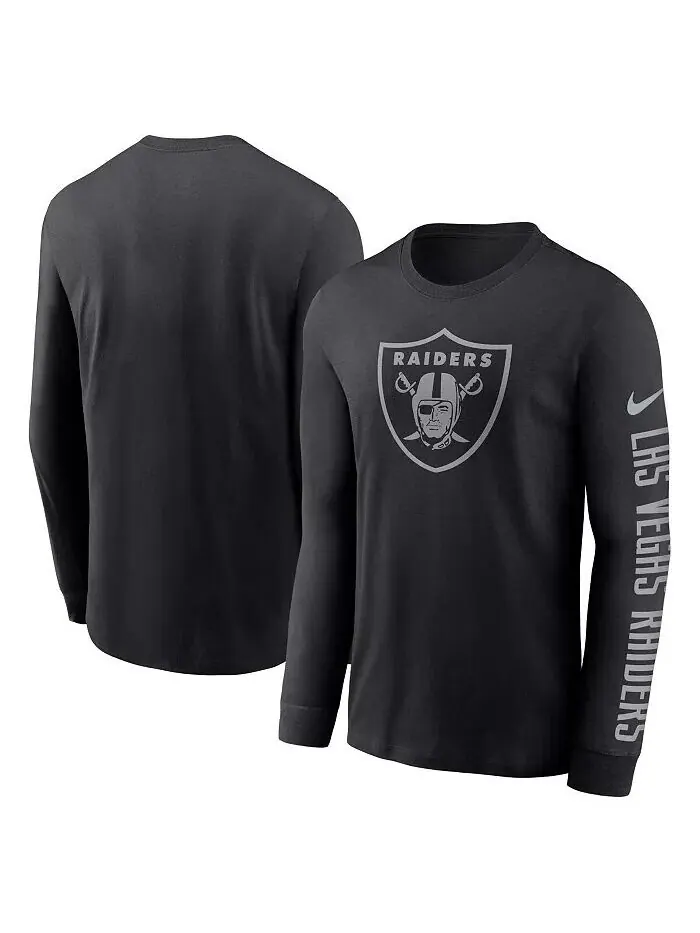 Мужская черная футболка с надписью и логотипом Las Vegas Raiders RFLCTV Nike — изображение 1 из 2