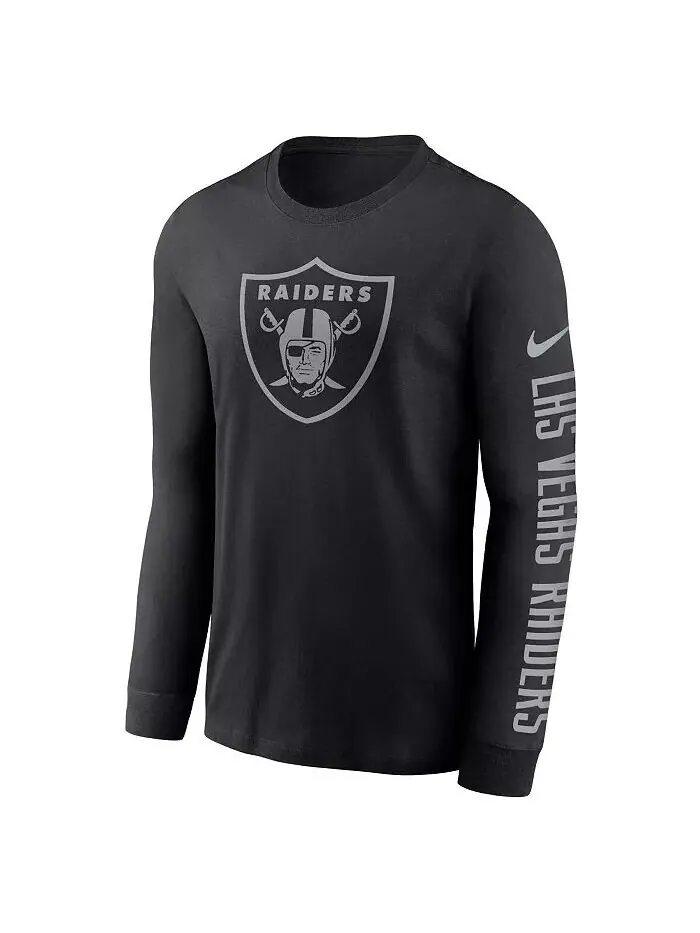 Мужская черная футболка с надписью и логотипом Las Vegas Raiders RFLCTV Nike — изображение 2 из 2