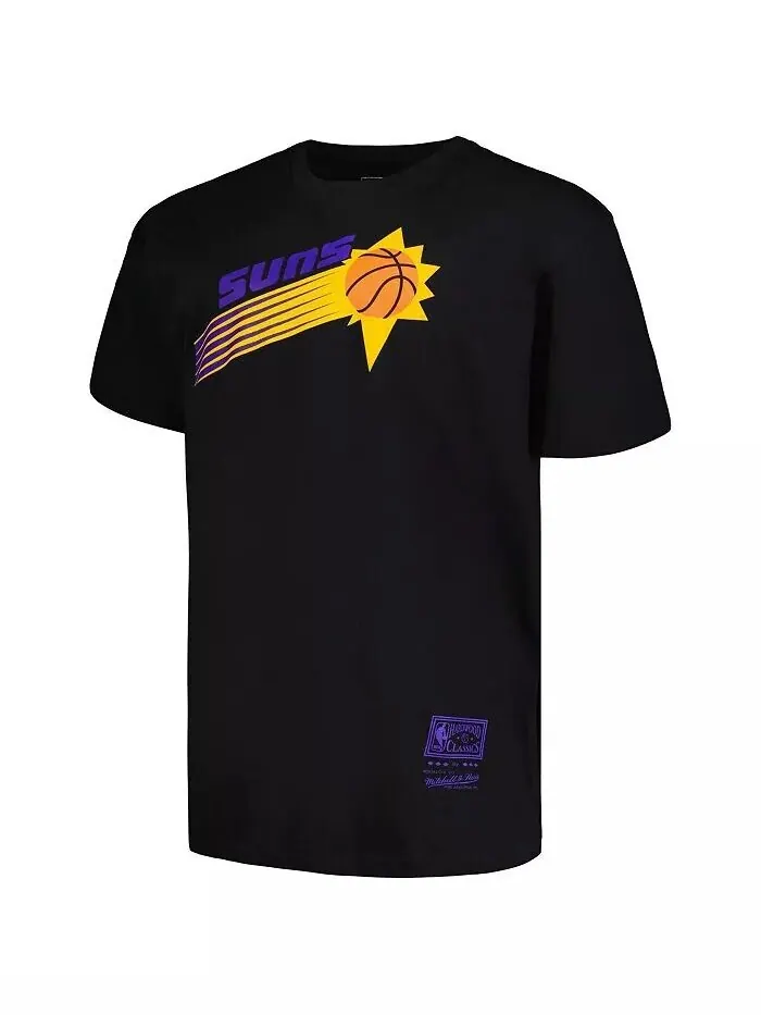 Мужская черная состаренная футболка Phoenix Suns Big and Tall Hardwood Classics с винтажным — изображение 2 из 3