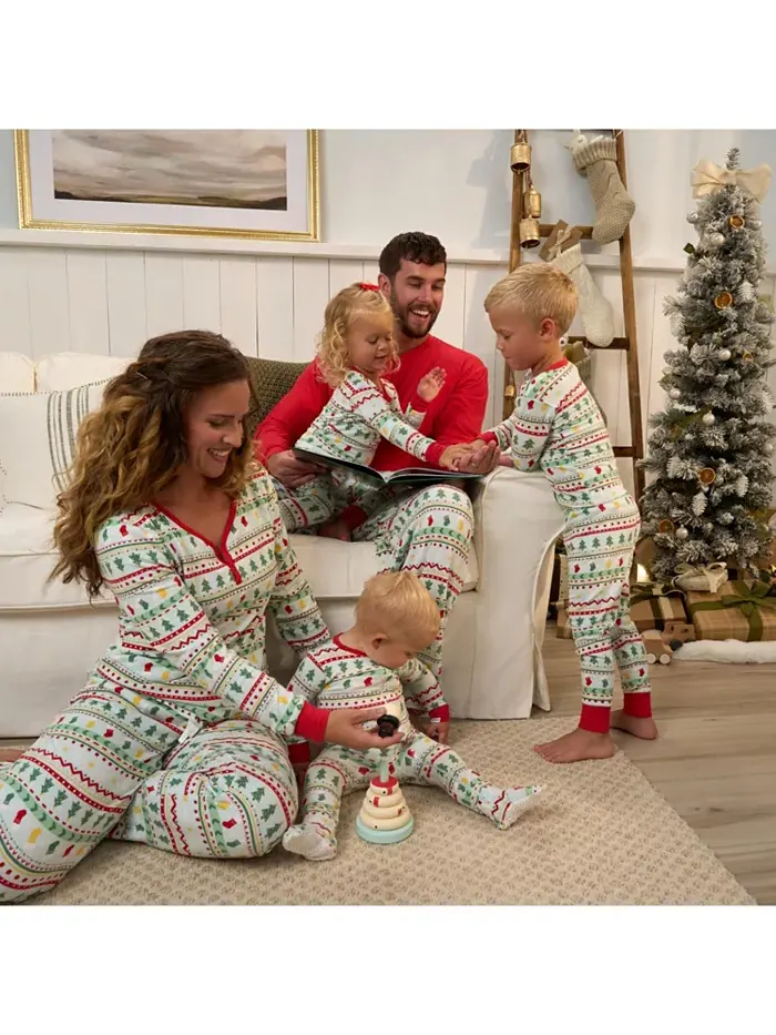 Пижама для девочек Holiday Family, нейтральная, комплект из двух предметов Gerber — изображение 6 из 11