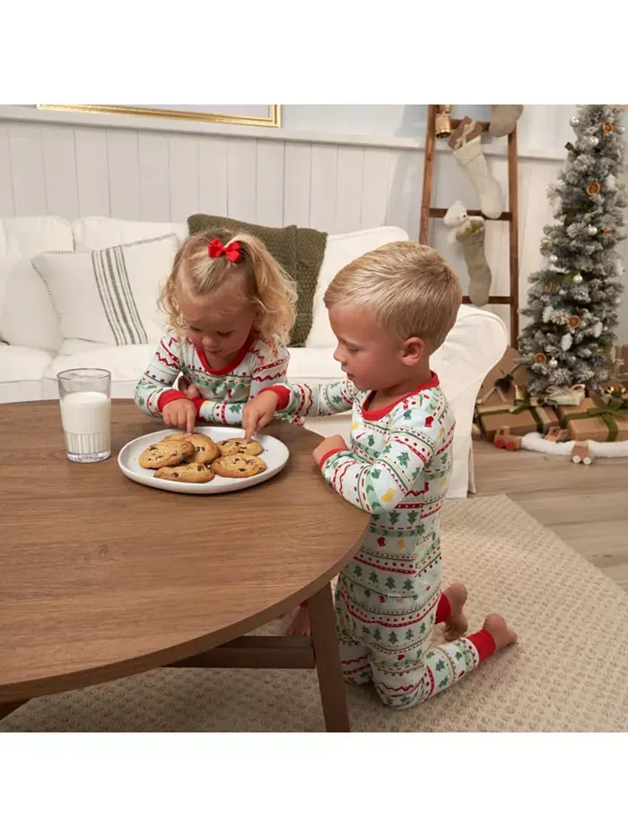 Пижама для девочек Holiday Family, нейтральная, комплект из двух предметов Gerber — изображение 8 из 11