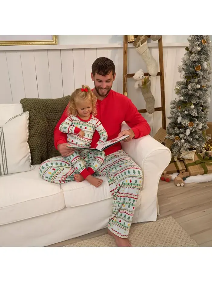 Пижама для девочек Holiday Family, нейтральная, комплект из двух предметов Gerber — изображение 10 из 11